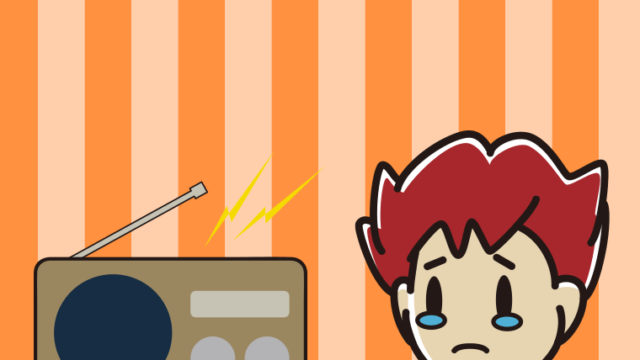 ラジオを聴いて泣く男子大学生のイラスト【色、背景あり】PNG