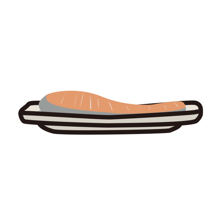 焼き鮭のイラスト【色あり、背景なし】透過PNG