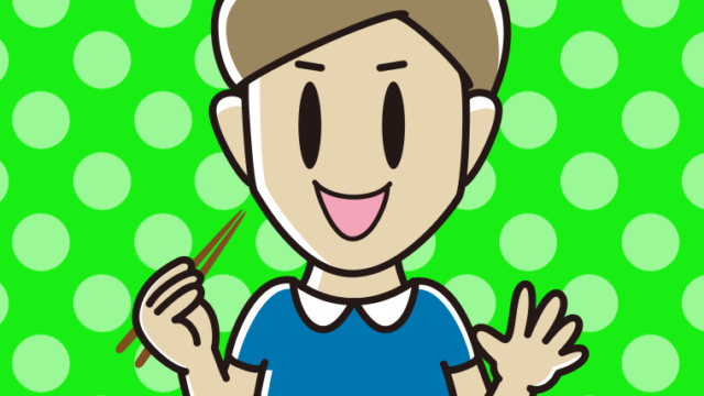 たくあんを食べる男性のイラスト【色、背景あり】PNG