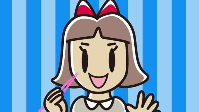 たくあんを食べる小学生女子のイラスト【色、背景あり】PNG