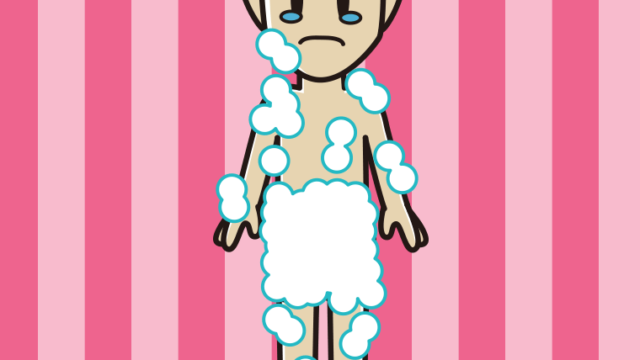 泣く泡だらけの男性のイラスト【色、背景あり】PNG