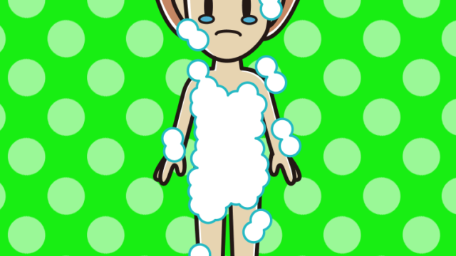 泣く泡だらけの女性のイラスト【色、背景あり】PNG