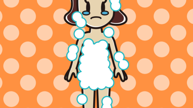 泣く泡だらけの女子高校生のイラスト【色、背景あり】PNG