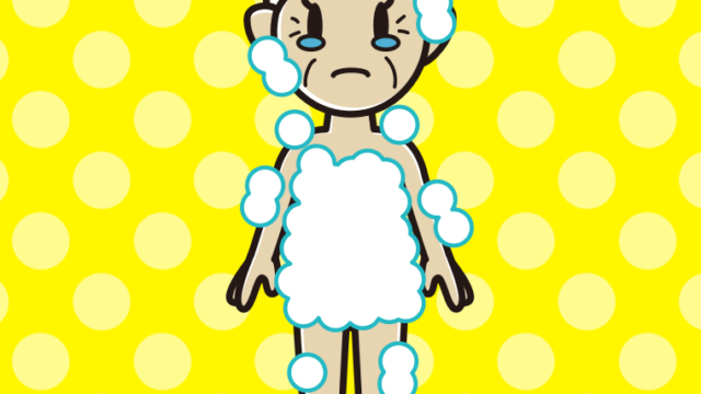 泣く泡だらけのおばあさんのイラスト【色、背景あり】PNG