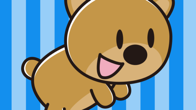 かわいいクマちゃんのイラスト【色、背景あり】PNG