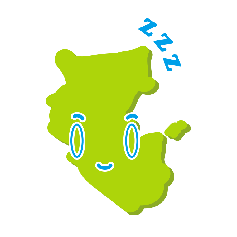 眠る和歌山ちゃんのイラスト【色あり、背景なし】透過PNG