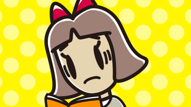本を読んで困る小学生女子のイラスト【色、背景あり】PNG