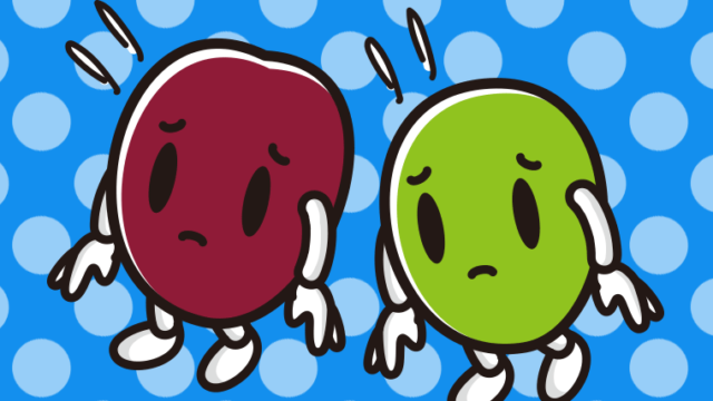 悲しそうなオリーブちゃんのイラスト【色、背景あり】PNG