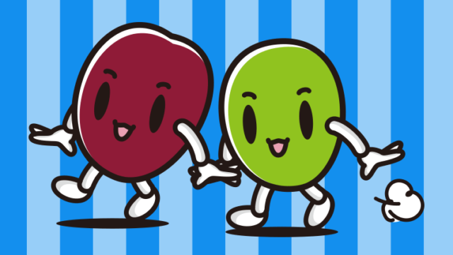 歩くオリーブちゃんのイラスト【色、背景あり】PNG