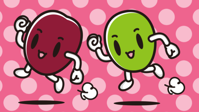 走るオリーブちゃんのイラスト【色、背景あり】PNG