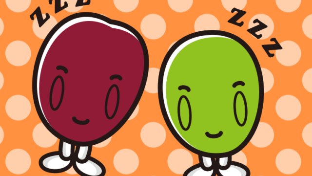 眠るオリーブちゃんのイラスト【色、背景あり】PNG