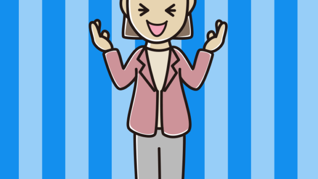 笑いながら話す女性会社員（カジュアル）のイラスト【色、背景あり】PNG