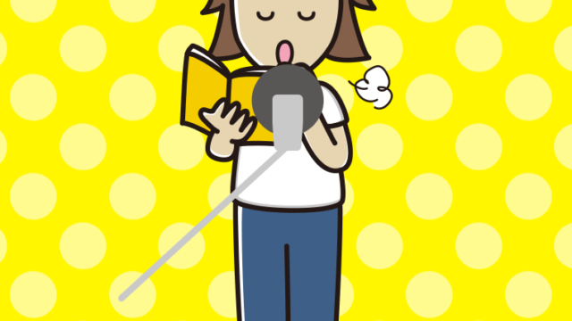 咳払いする若手男性声優のイラスト【色、背景あり】PNG