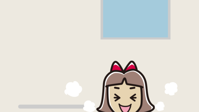 お風呂で笑う小学生女子のイラスト【色、背景あり】PNG