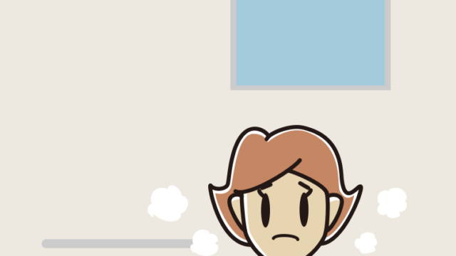 お風呂で困る女性のイラスト【色、背景あり】PNG