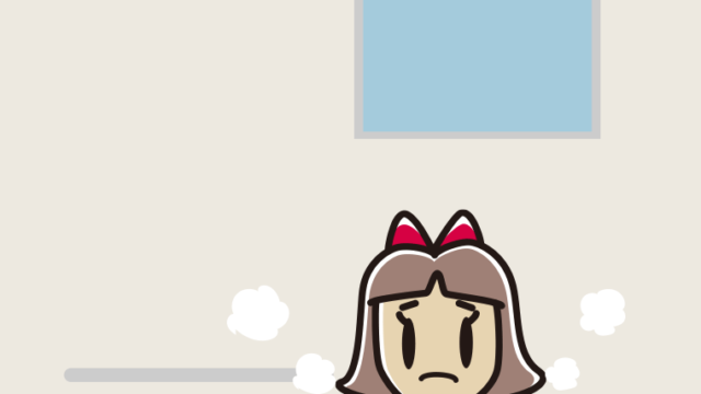 お風呂で困る小学生女子のイラスト【色、背景あり】PNG