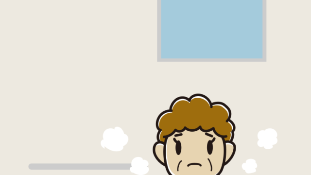 お風呂で困るおばさんのイラスト【色、背景あり】PNG