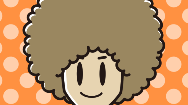 アフロヘアの男性のイラスト【色、背景あり】PNG