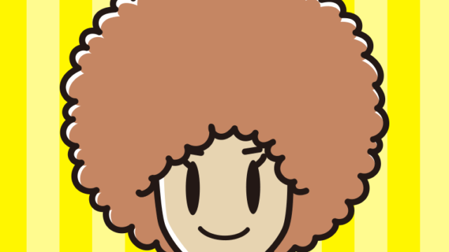 アフロヘアの女性のイラスト【色、背景あり】PNG