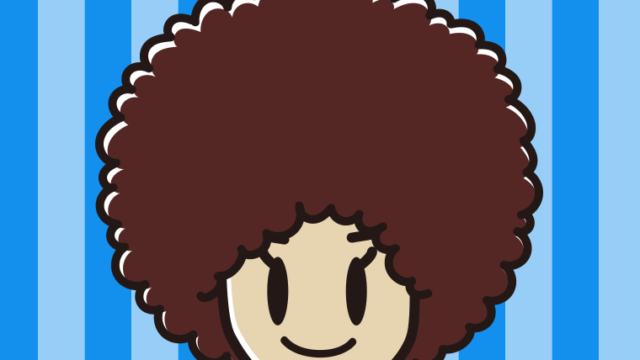 アフロヘアの女子高校生のイラスト【色、背景あり】PNG