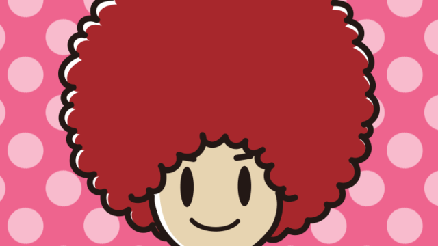 アフロヘアの男子大学生のイラスト【色、背景あり】PNG