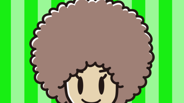 アフロヘアの女子大学生のイラスト【色、背景あり】PNG