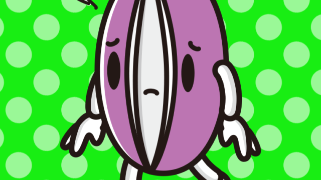 悲しそうなあけびちゃんのイラスト【色、背景あり】PNG