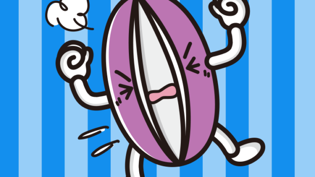 カンカンに怒るあけびちゃんのイラスト【色、背景あり】PNG