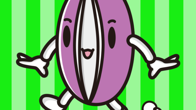 歩くあけびちゃんのイラスト【色、背景あり】PNG