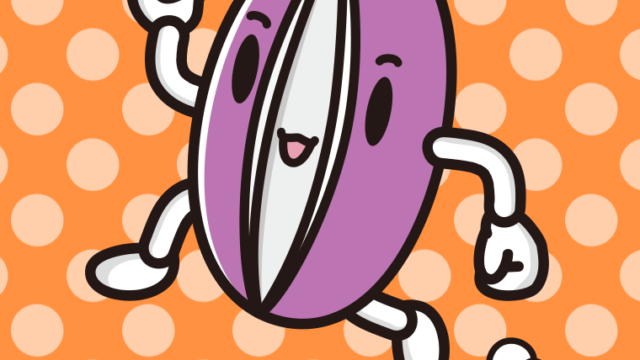 走るあけびちゃんのイラスト【色、背景あり】PNG