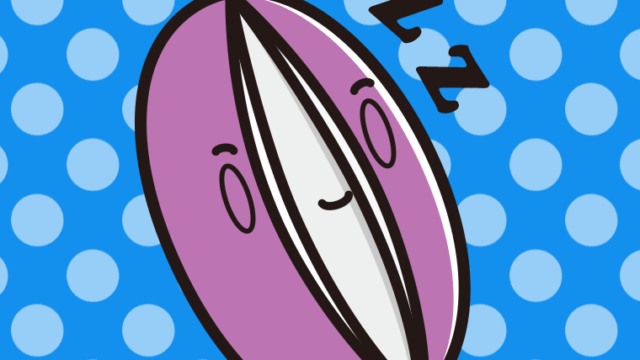 眠るあけびちゃんのイラスト【色、背景あり】PNG