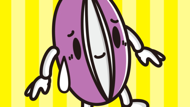 苦笑いするあけびちゃんのイラスト【色、背景あり】PNG