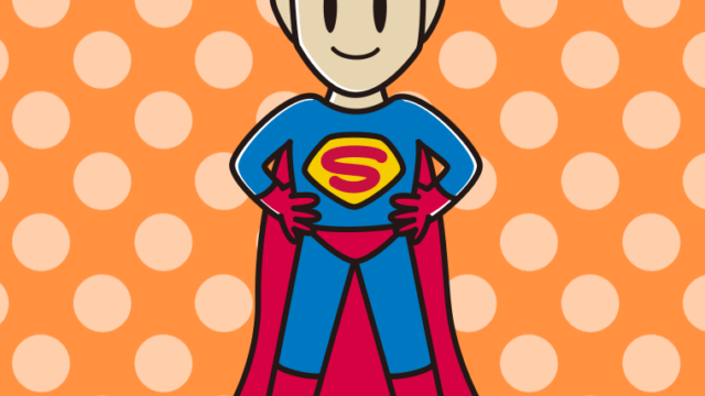 スーパーヒーローのイラスト【色、背景あり】PNG