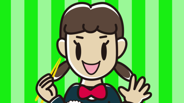 朝食（和食）を食べる女子中学生のイラスト【色、背景あり】PNG