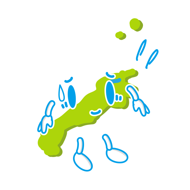 苦笑いする島根ちゃんのイラスト【色あり、背景なし】透過PNG