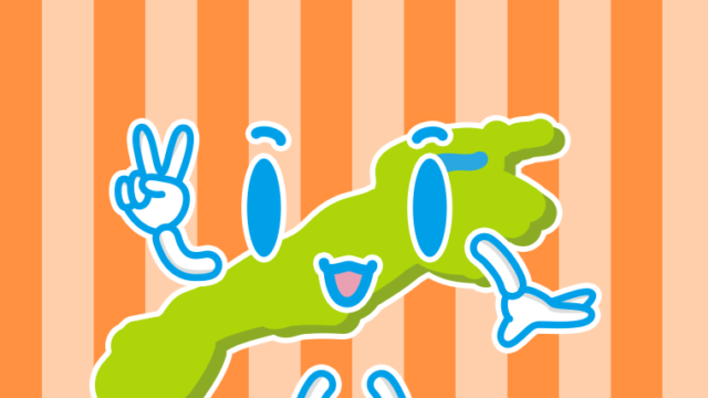 ピースをする島根ちゃんのイラスト【色、背景あり】PNG