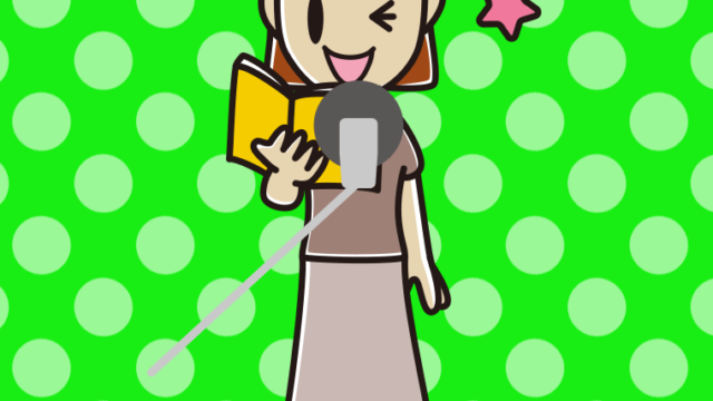 ウインクする若手女性声優のイラスト【色、背景あり】PNG