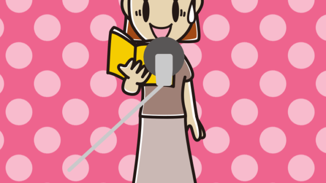 苦笑いする若手女性声優のイラスト【色、背景あり】PNG