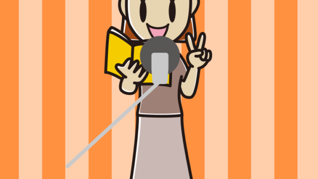 ピースをする若手女性声優のイラスト【色、背景あり】PNG