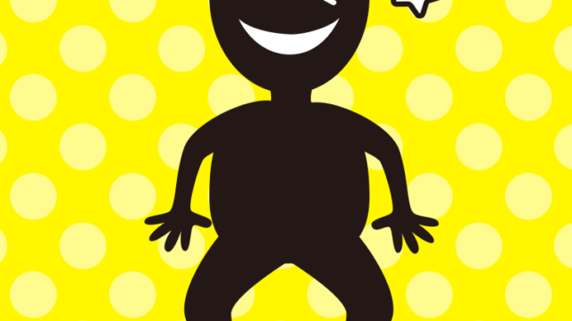 ウインクする悪い人（シルエット）のイラスト【色、背景あり】PNG