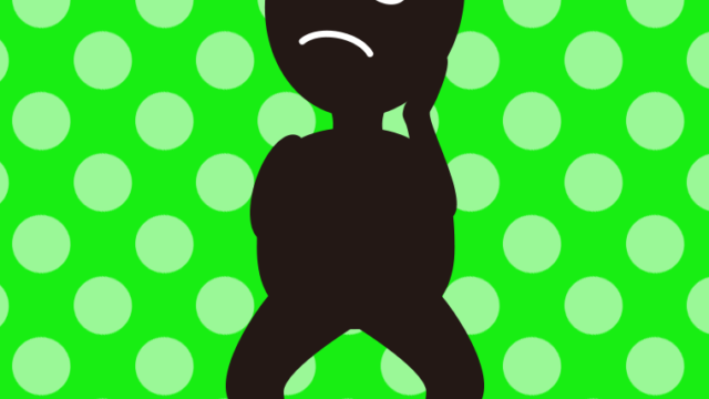 考える悪い人（シルエット）のイラスト【色、背景あり】PNG