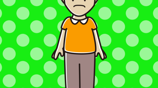 困る髪が薄い男性のイラスト【色、背景あり】PNG