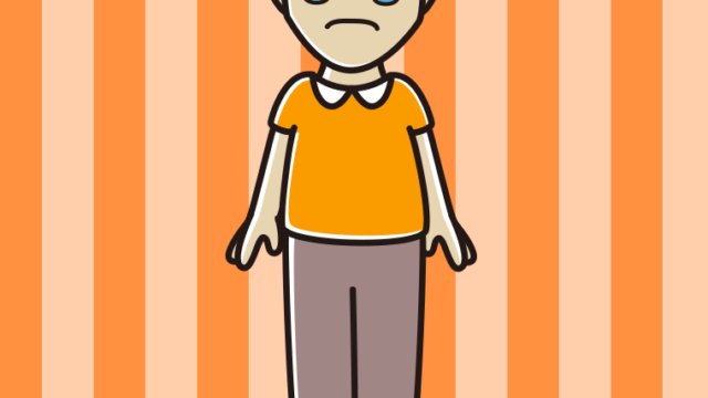 泣く髪が薄い男性のイラスト【色、背景あり】PNG