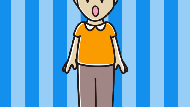 驚く髪が薄い男性のイラスト【色、背景あり】PNG