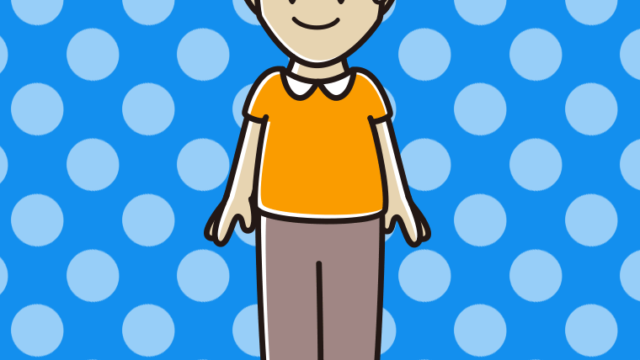 苦笑いする髪が薄い男性のイラスト【色、背景あり】PNG