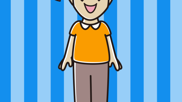 目がハートの髪が薄い男性のイラスト【色、背景あり】PNG