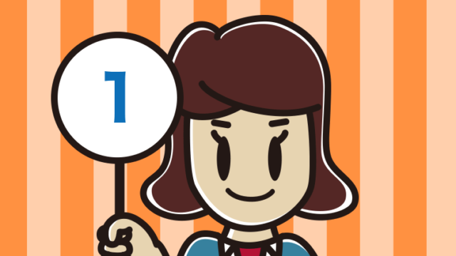 1の札を持つ女子高校生のイラスト【色、背景あり】PNG