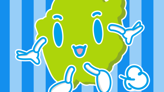 歩く岡山ちゃんのイラスト【色、背景あり】PNG