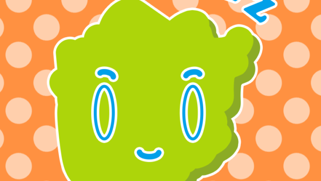 眠る岡山ちゃんのイラスト【色、背景あり】PNG