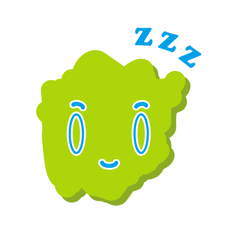 眠る岡山ちゃんのイラスト【色あり、背景なし】透過PNG